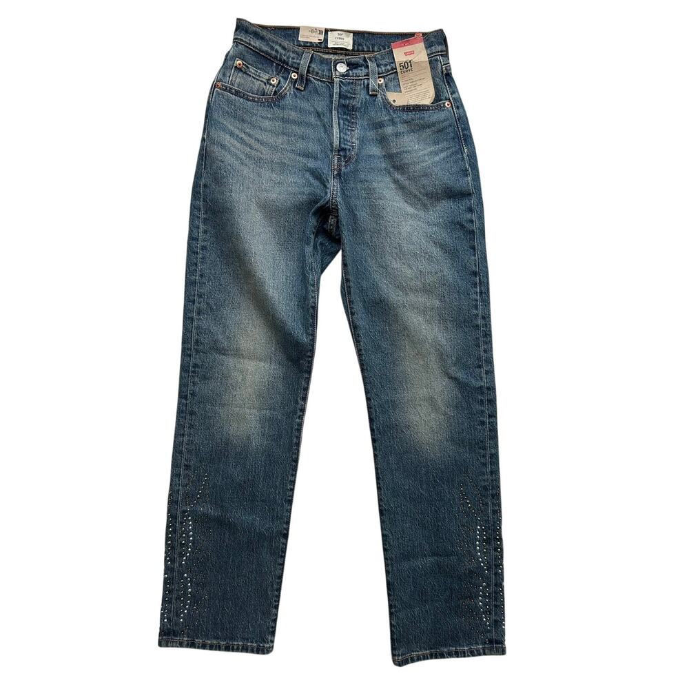 Levi’s 501 Curve Rhinestone Hem Jeans Size 28